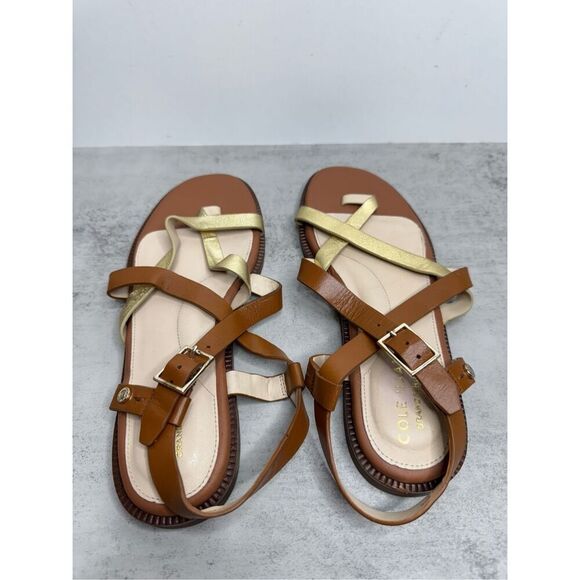 Cole Haan‎ Sandals Size 5.5B Strappy Crisscross Leather Cushioned - Picture 5 of 10